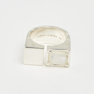 Slized square ring silver - Cornelia Webb