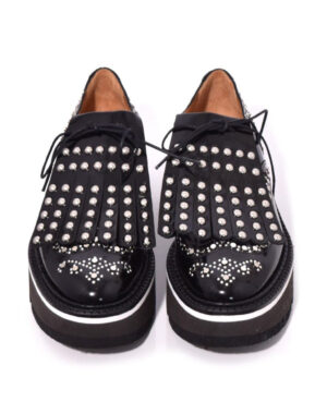 Black laced-up shoe Boelou with studs - ROBERT CLERGERIE