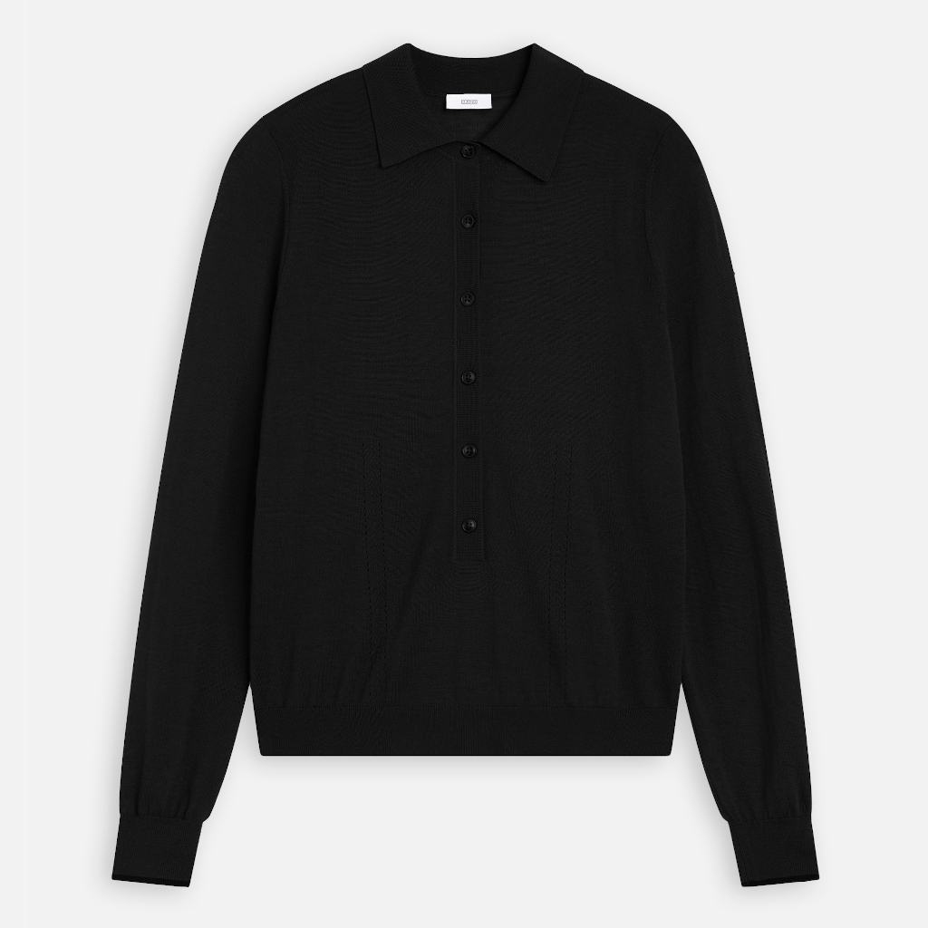 Merino polo shirt black – CLOSED – Irmas Hus