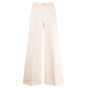 Slacks and Chinos Straight-leg trousers Womens Clothing Trousers Oroton Cotton-twill Straight-leg Pants in Natural 