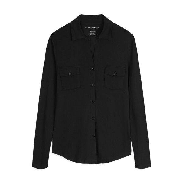 Shirt viscose black - MAJESTIC