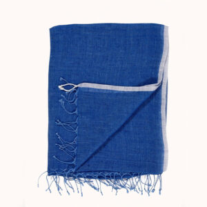 Linen shawl cornflower blue - EPICE