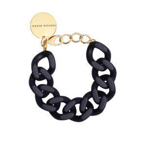 Flat Chain Bracelet Black- VANESSA BARONI