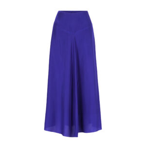 Silk skirt long blue - POMANDÈRE