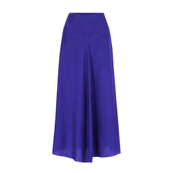 Silk skirt long blue - POMANDÈRE