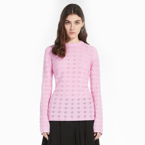Knitted sweater ANGIO bubblegum pink -SPORTMAX - Image 4