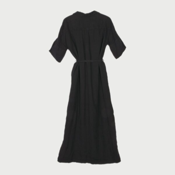 Linen dress with belt dark navy - BAGUTTA - Image 2