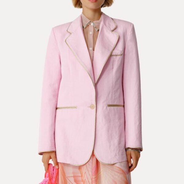 Jacket pink w. gold piping - FORTE_FORTE - Image 2