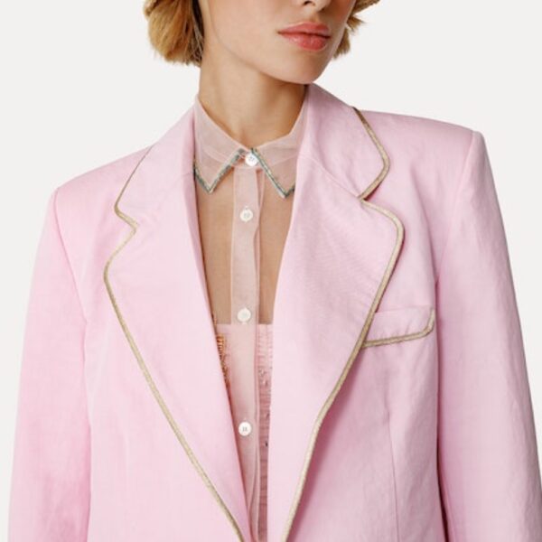 Jacket pink w. gold piping - FORTE_FORTE - Image 3