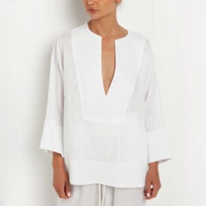 Tunic linen white - GREEK ARCHAIC KORI