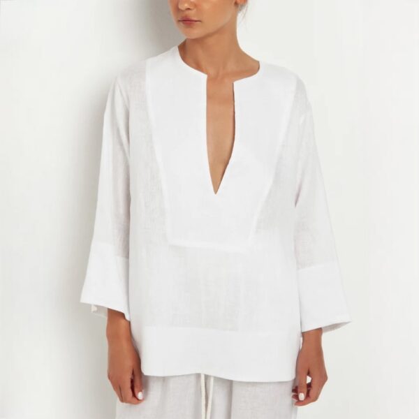 Tunic linen white - GREEK ARCHAIC KORI