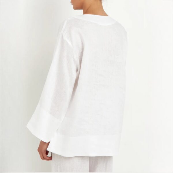 Tunic linen white - GREEK ARCHAIC KORI - Image 4