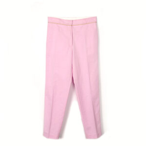 Trousers cotton/linen/twill pink gold piping - FORTE_FORTE