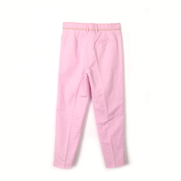 Trousers cotton/linen/twill pink gold piping - FORTE_FORTE - Image 2