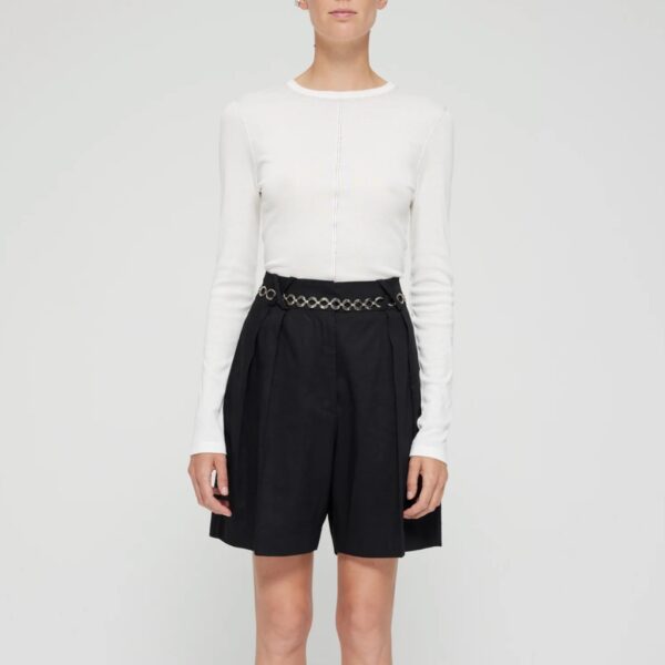 Tailored shorts linen blend black - ROHE - Image 2