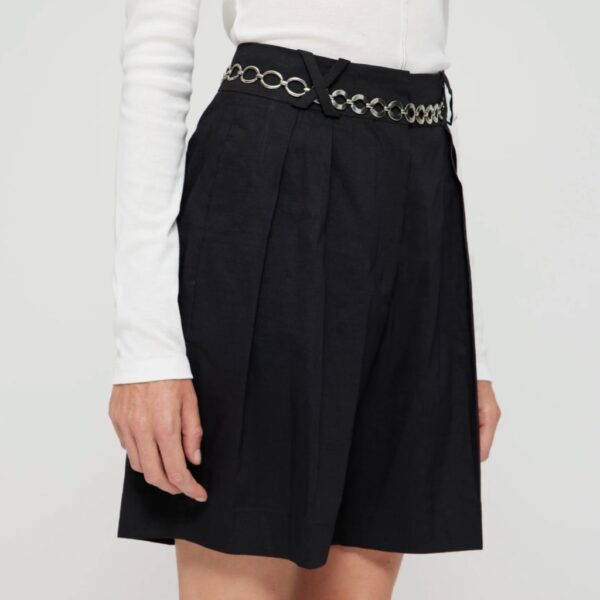 Tailored shorts linen blend black - ROHE - Image 4