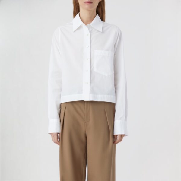 Cropped classic shirt white - CLOSED - Image 2