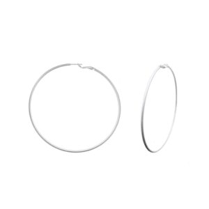 Earrings hoops silver 80mm - ROSANNA DE LA RIVA