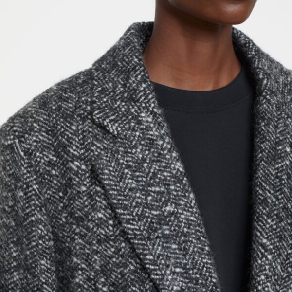 Jacket wool black/white herringbone - CLOSED - Image 5