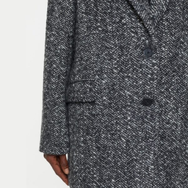 Jacket wool black/white herringbone - CLOSED - Image 6