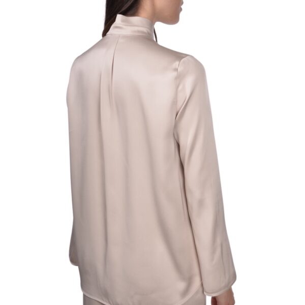 Silk satin polo light beige - GRAN SASSO - Image 3