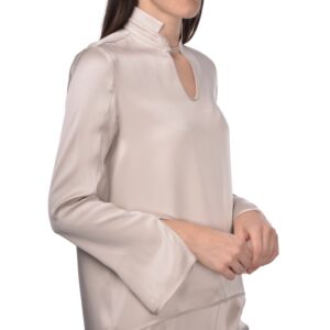 Silk satin polo light beige - GRAN SASSO