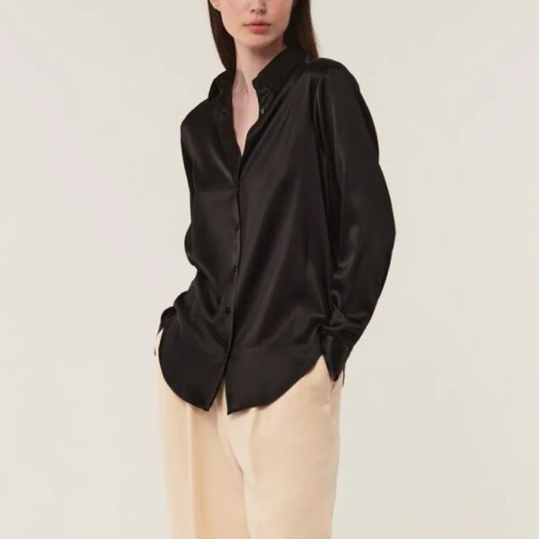 MARTA silk shirt black - XACUS - Image 2