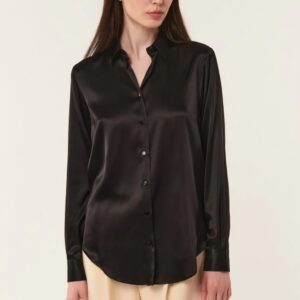 MARTA silk shirt black - XACUS