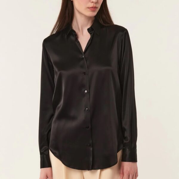MARTA silk shirt black - XACUS