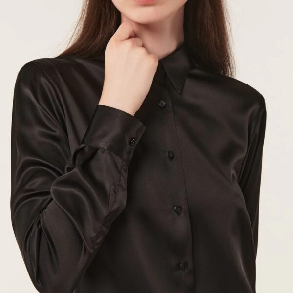 MARTA silk shirt black - XACUS - Image 3