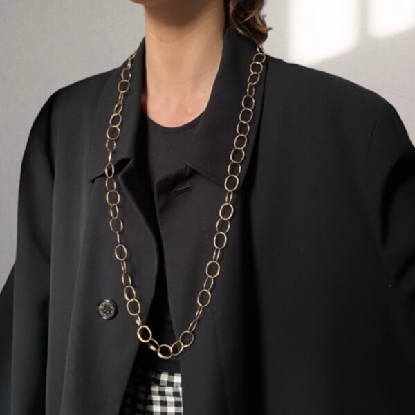 Necklace gold small chain long - ROSANNA DE LA RIVA - Image 3