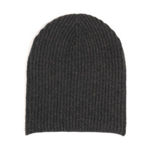 Cashmere rib beanie anthracite grey - ALLUDE