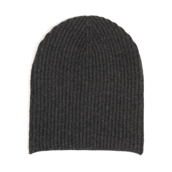 Cashmere rib beanie anthracite grey - ALLUDE