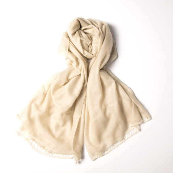 TWILL WEAVE cashmere shawl pearl - HIMALAYAN CASHMERE CO - Image 2