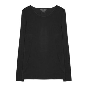 T-shirt long sl viscose black - MAJESTIC