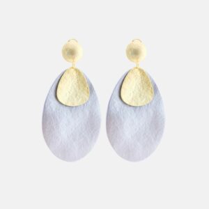 Earrings big oval silver/gold - ROSANNA DE LA RIVA