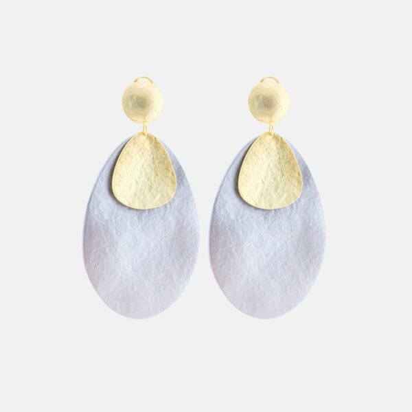 Earrings big oval silver/gold - ROSANNA DE LA RIVA