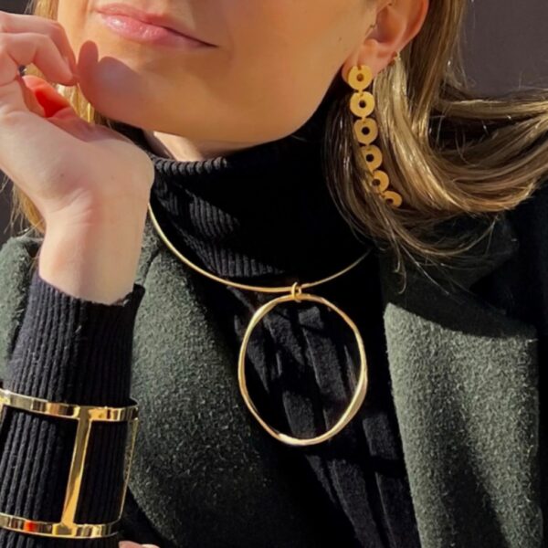 Necklace choker irregular ring gold - ROSANNA DE LA RIVA - Image 2
