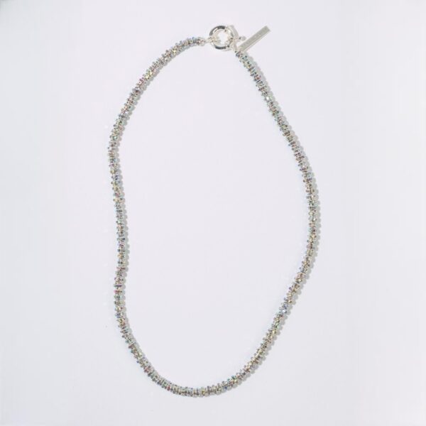 Skinny diamond necklace silver - PEARL OCTOPUSS.Y
