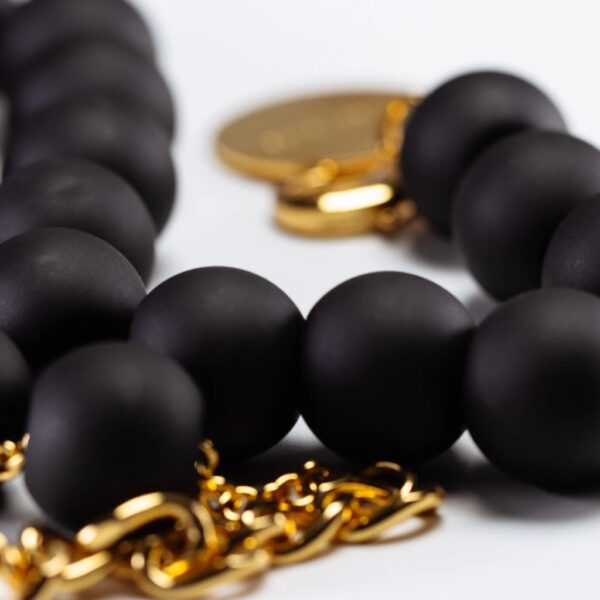 Small beads necklace short matt black - VANESSA BARONI - Image 3