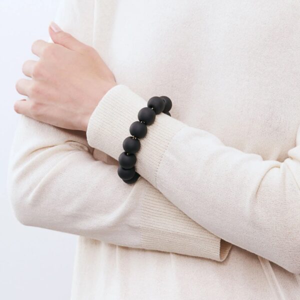 Beads Bracelet matt black - VANESSA BARONI - Image 2