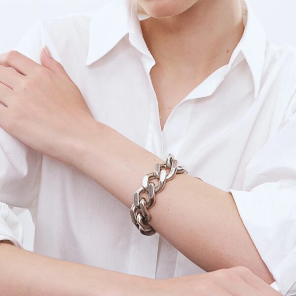 Flat chain bracelet silver vintage- VANESSA BARONI - Image 2