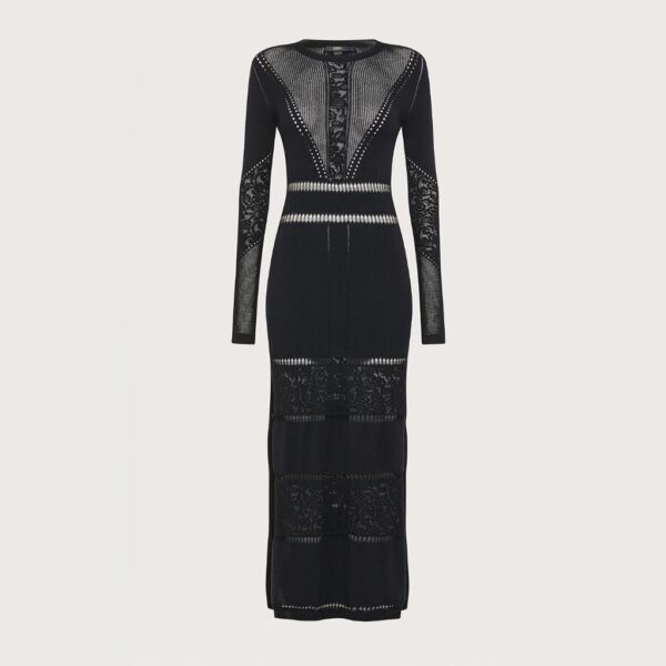 Lace jersey dress black - SEVENTY