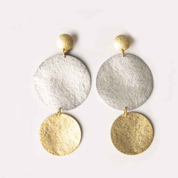 Earrings circles big silver/gold - ROSANNA DE LA RIVA
