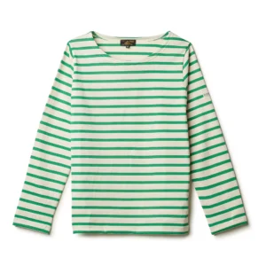 Breton-striped t-shirt off white/mint - LE MONT SAINT MICHEL