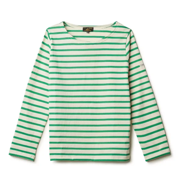 Breton-striped t-shirt off white/mint - LE MONT SAINT MICHEL