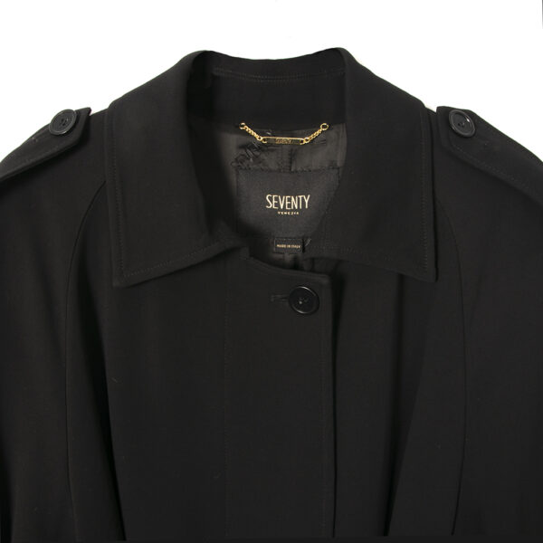 Trenchcoat cady crêpe black - SEVENTY - Image 5