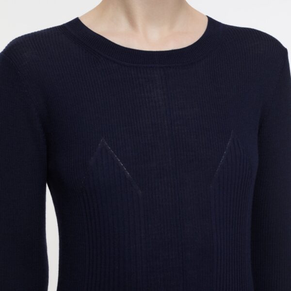 Crew Neck Long Sleeve Dress Navy - CLOSED - Image 2