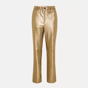 Trousers laminated leather bronze - FORTE FORTE
