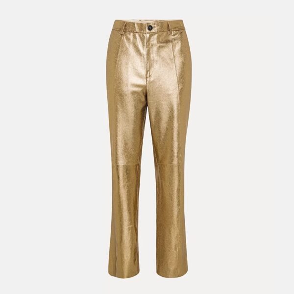 Trousers laminated leather bronze - FORTE FORTE